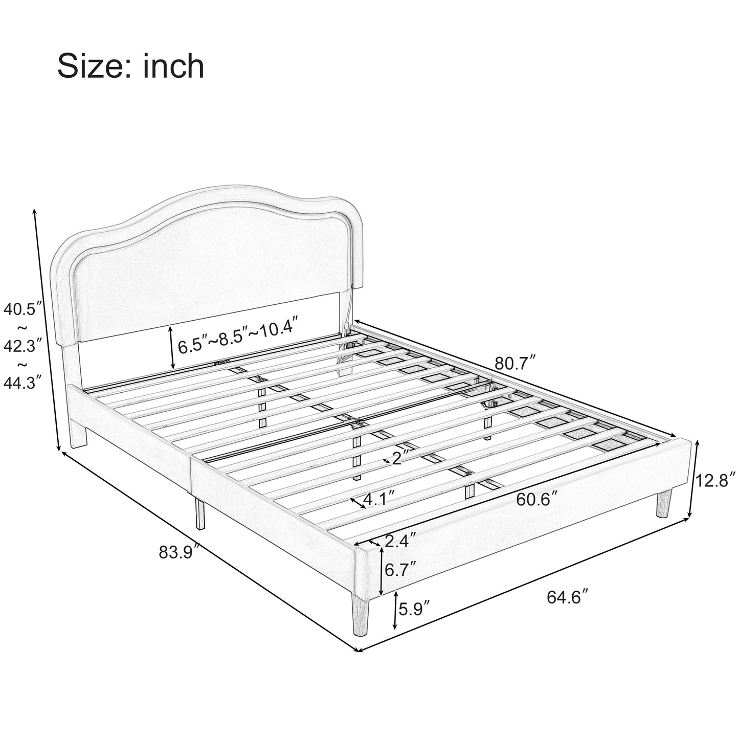 Queen Size Velvet Upholstered Smart LED Bed Frame with Adjustable Height Headboard,No Box Spring Needed,Easy Assembly,Beige