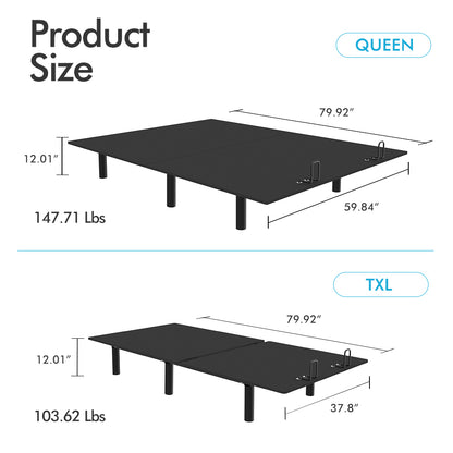 J300 Adjustable Bed Base Frame - Queen - Head and Foot Incline - Zero Gravity - Under Bed Lighting - Wireless Remote Control - TypeA - TypeC