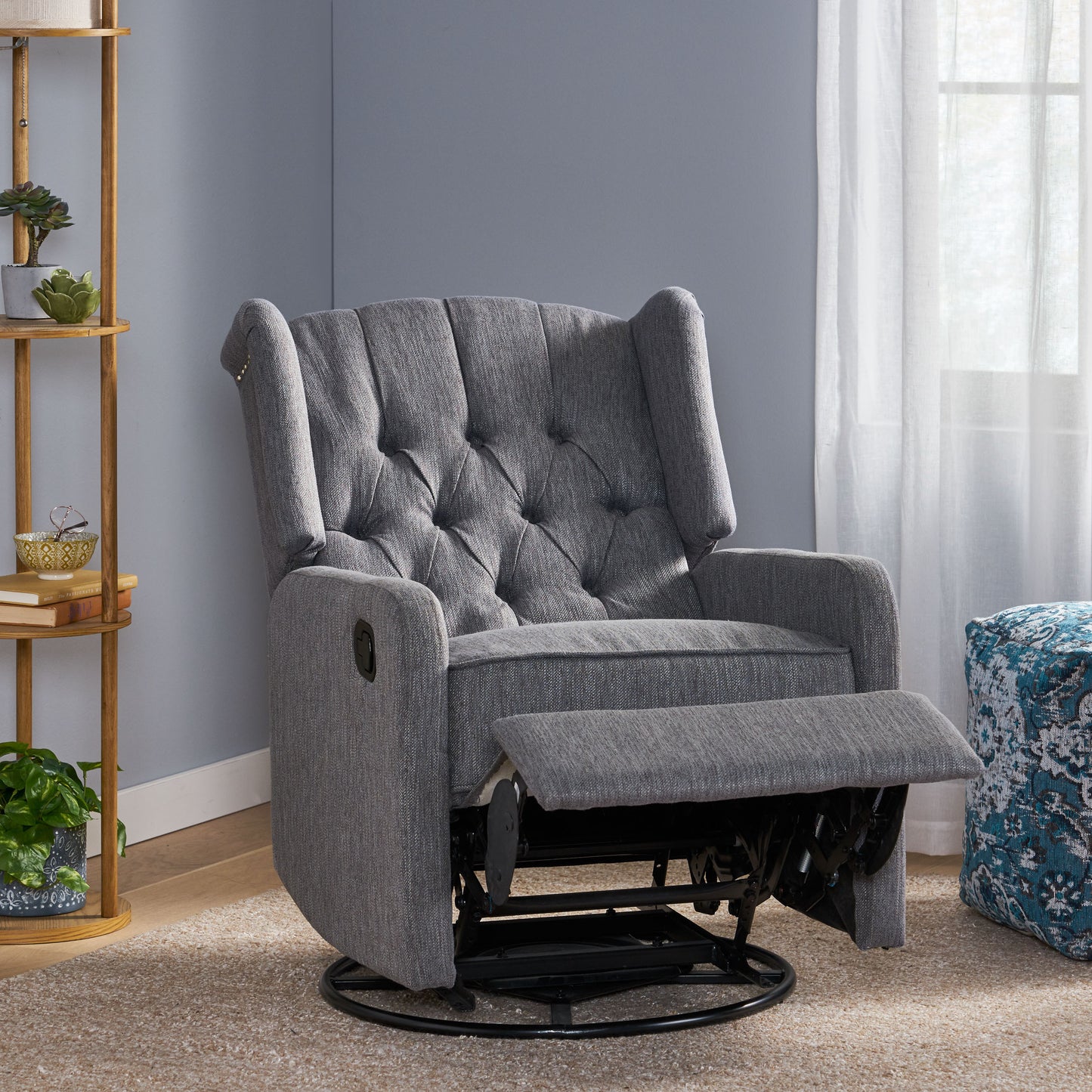 Classic Design, Manual Recliner Chair with 360-Degree Swivel