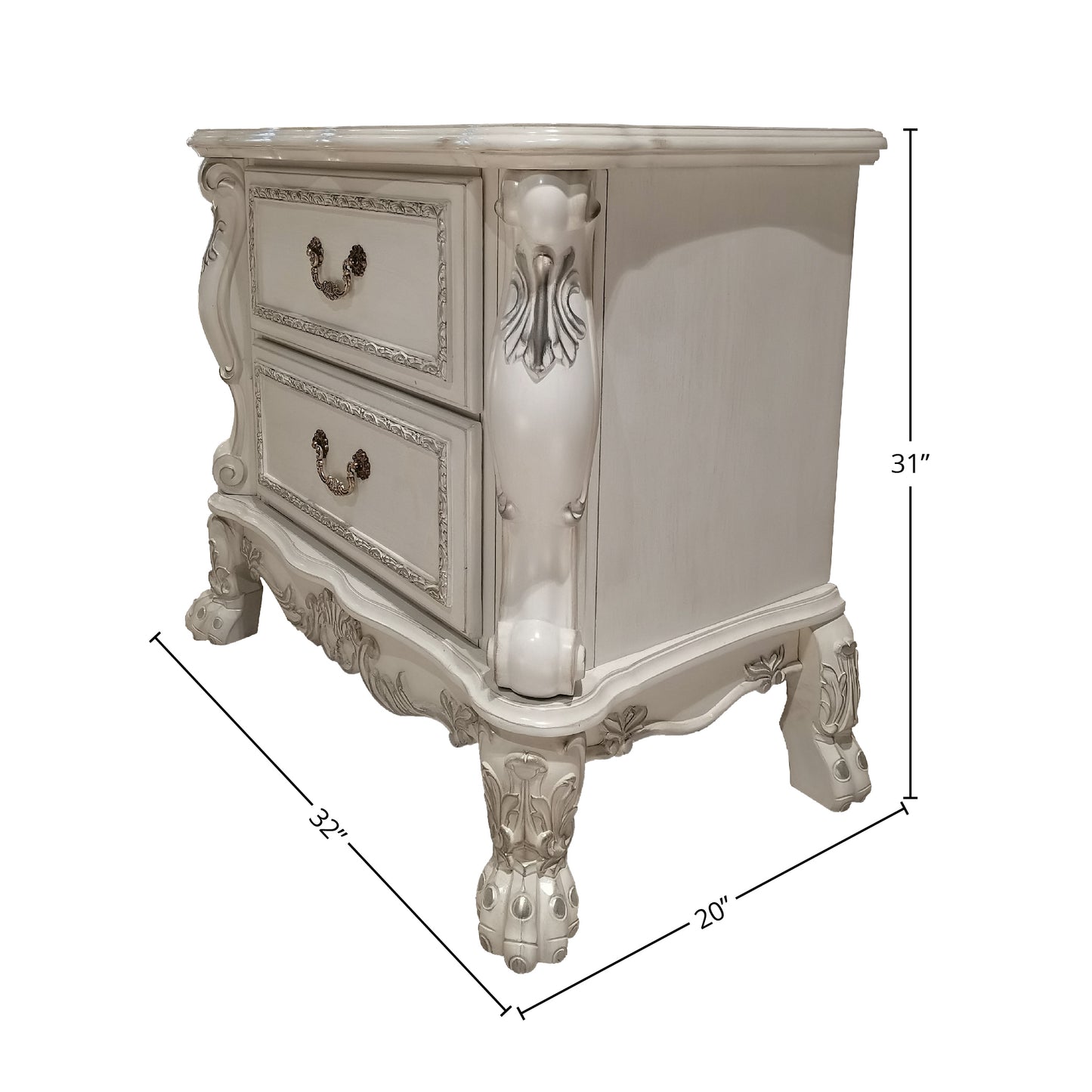 Dresden II Bone White Finish Nightstand