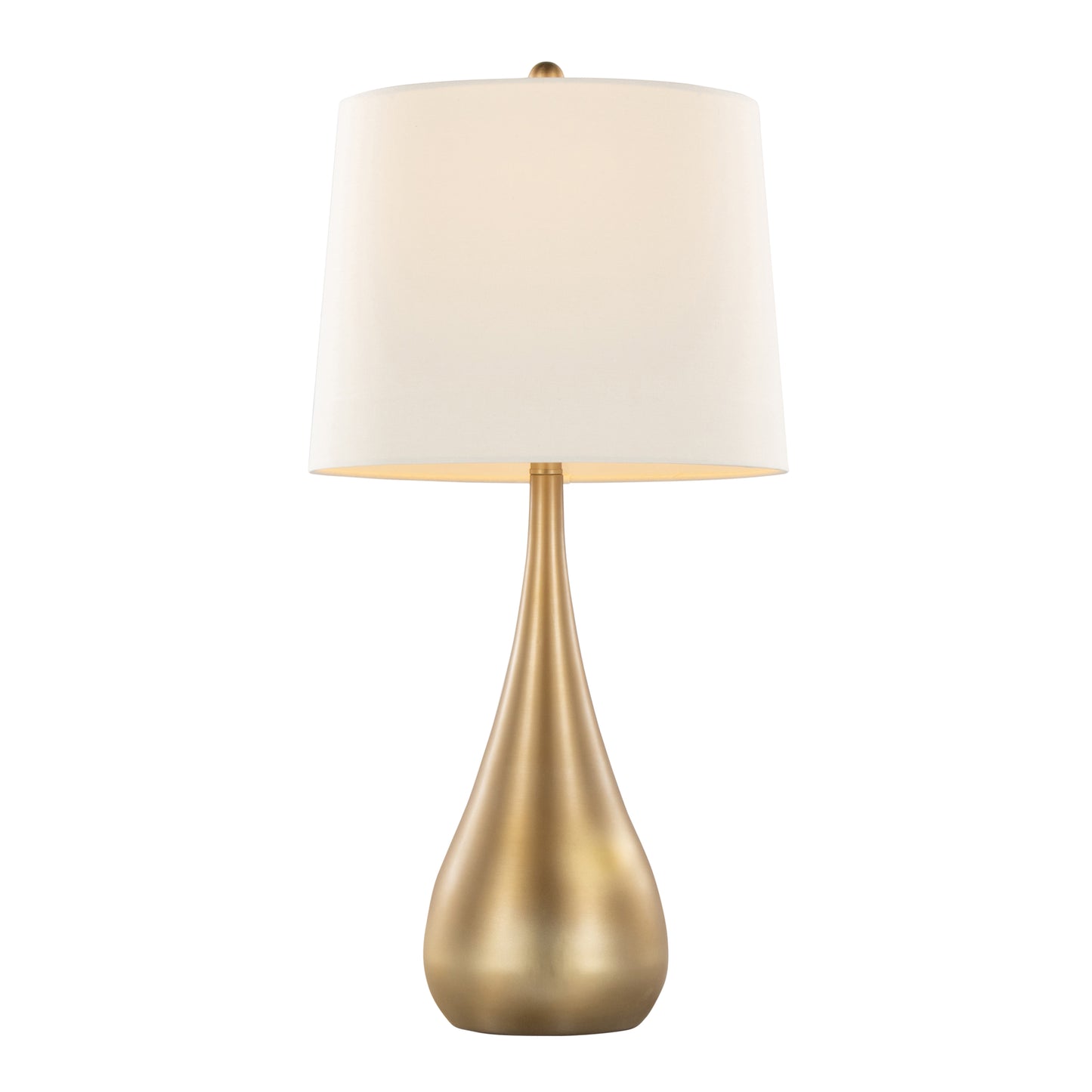 Pebble 29" Contemporary Metal Table Lamp in Gold Metal with White Linen Shade from Grandview Gallery by LumiSource - Set of 2