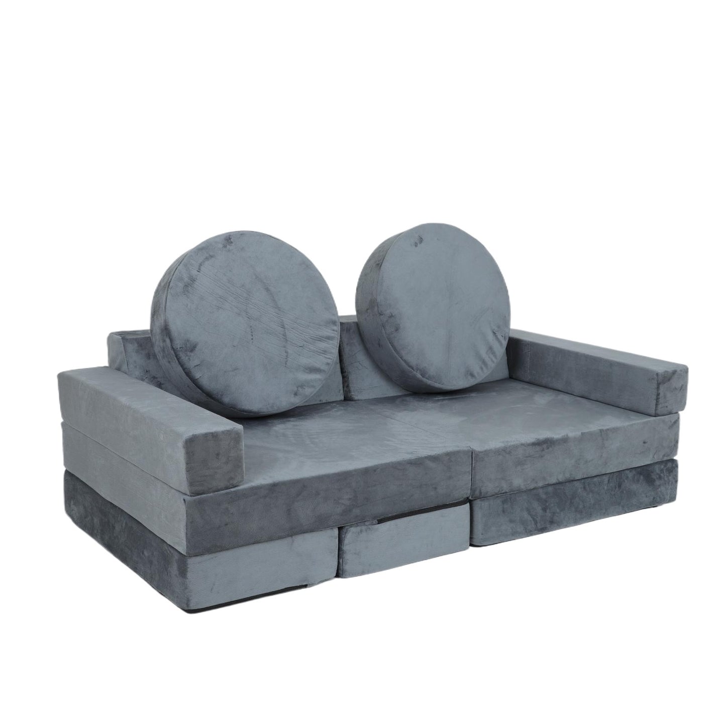 14pcs Kids Sofa Modular Play Couch,Child Sectional Sofa to Boost Creativity,Boys and Girls DIY Creativing Playroom Couch Furniture for Toddlers Conertible Foam and Floor Cushion,Gray