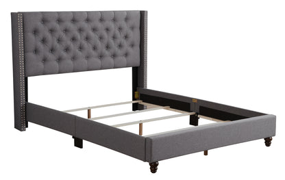 Transitional King Upholstered Bed In Gray