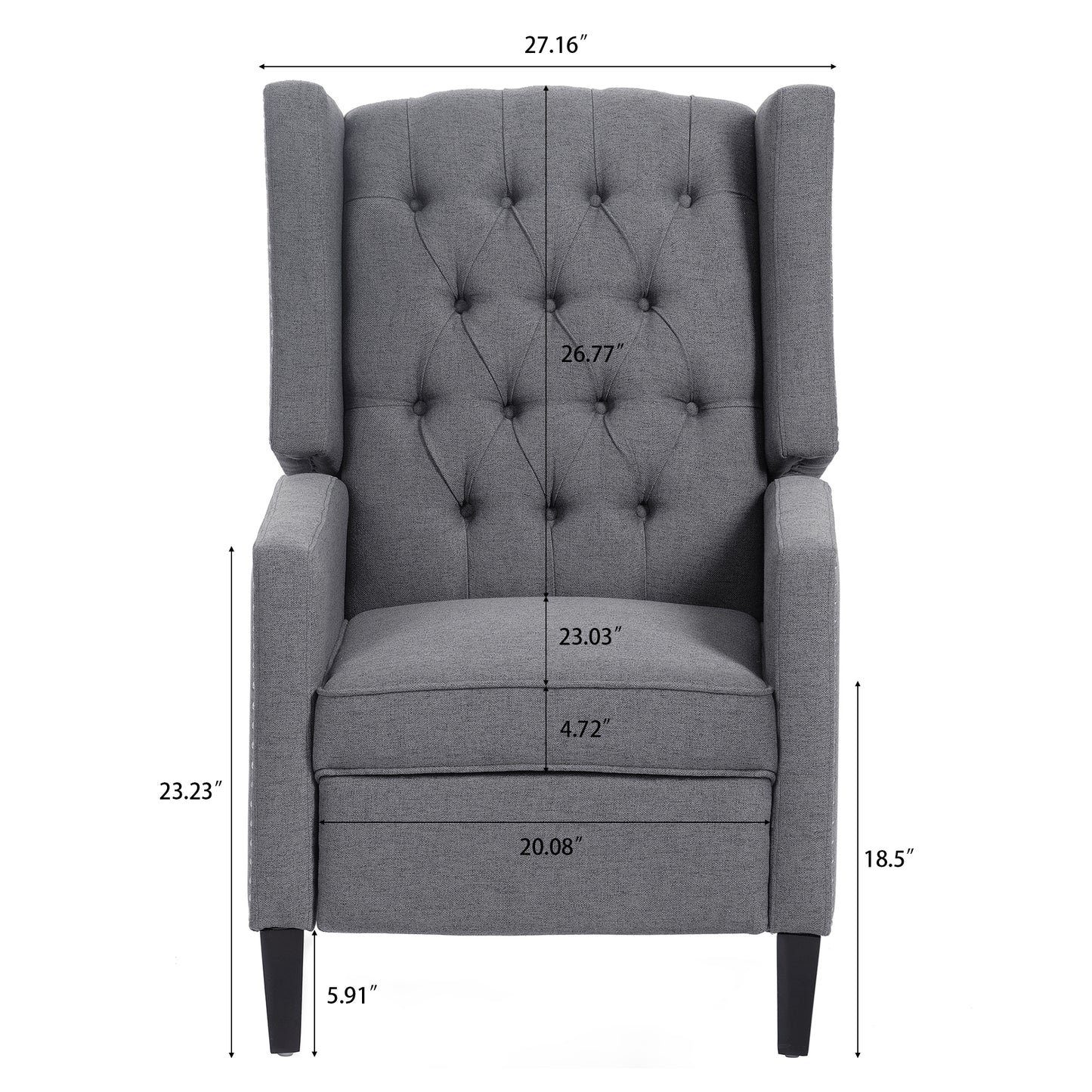 27.16" Wide Manual Wing Chair Recliner