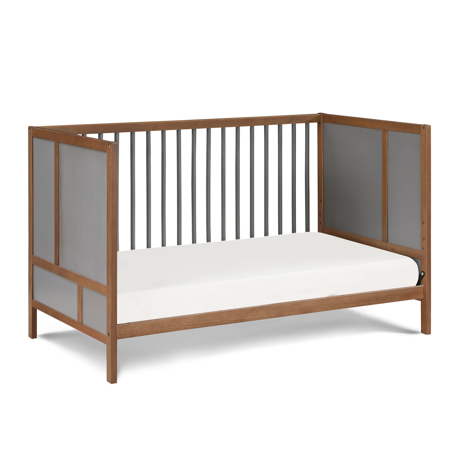 Pixie Finn 3-in-1 Crib in Walnut/Charcoal