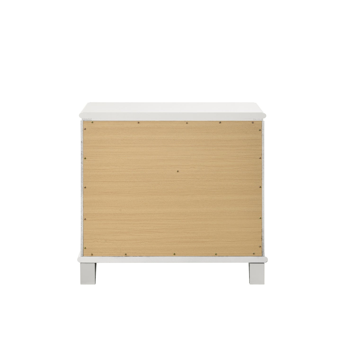 Pearl White 2-Drawer Nightstand with Acrylic Crystal Legs