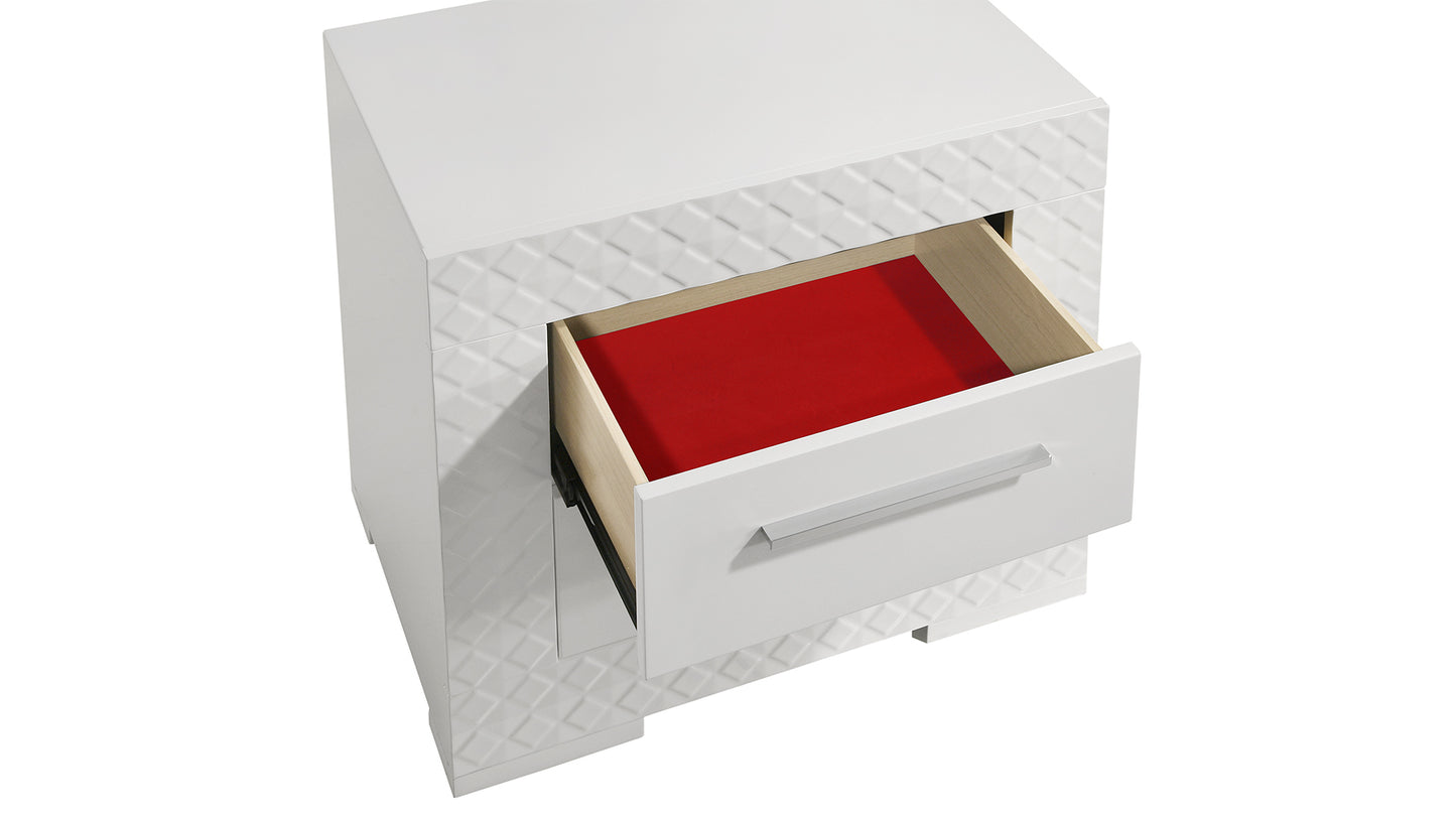 Blanca Modern Style 2-Drawer Night stand Made with Wood in White