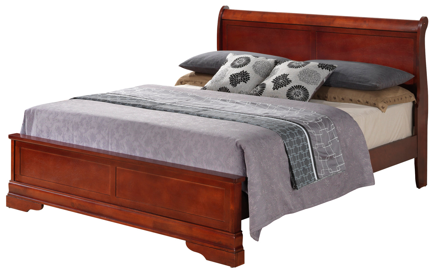 Charming Traditional Full Bed In Cherry Finish