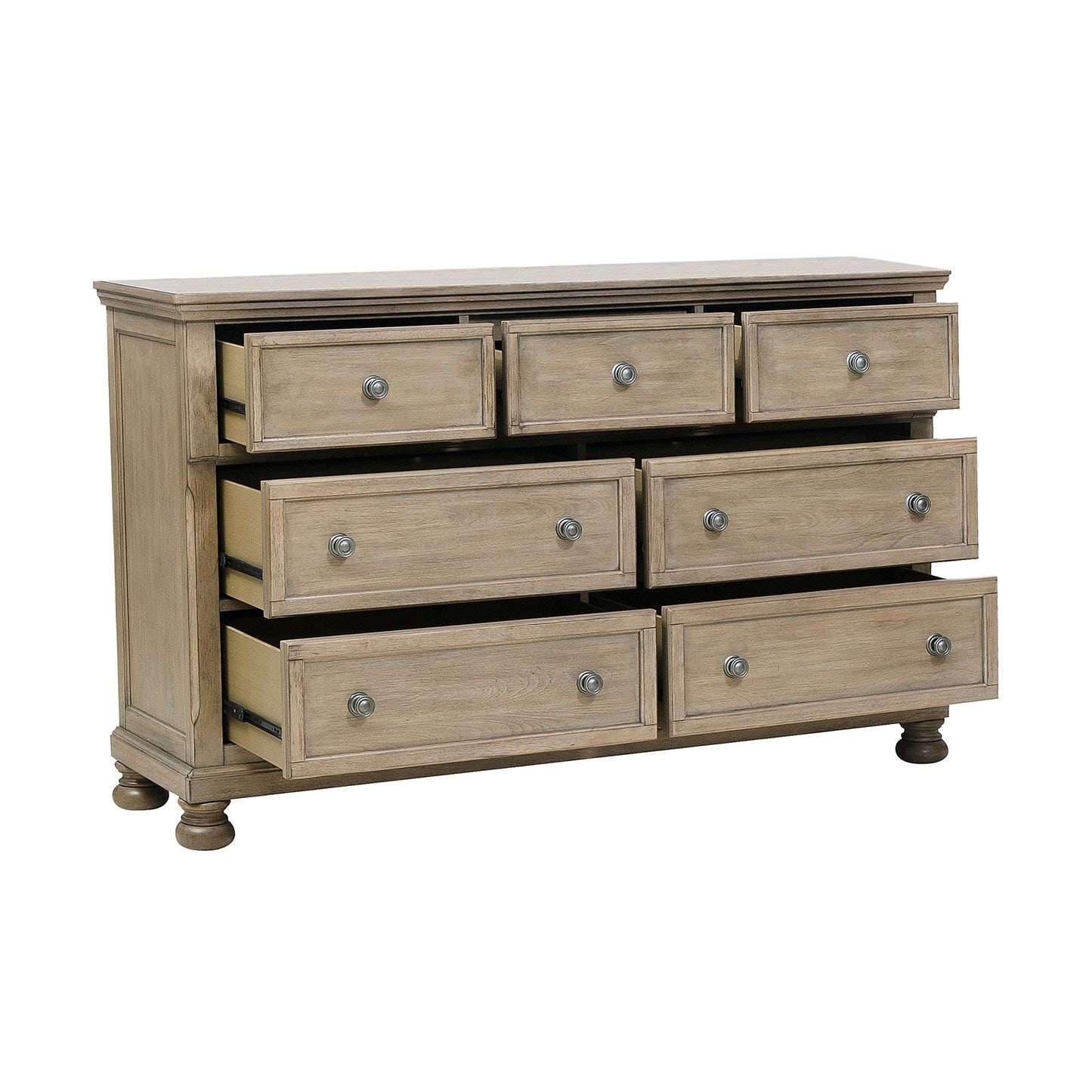 Classic Bedroom Furniture 1pc Dresser with 7 Drawers and Jewelry Tray Traditional Design Furniture Gray Finish