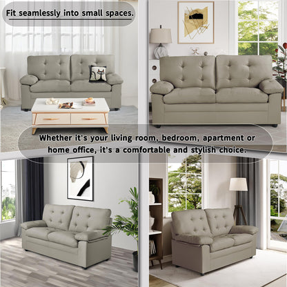 Apartment Love seat Love, 3-SEAT, Grey Faux Leather