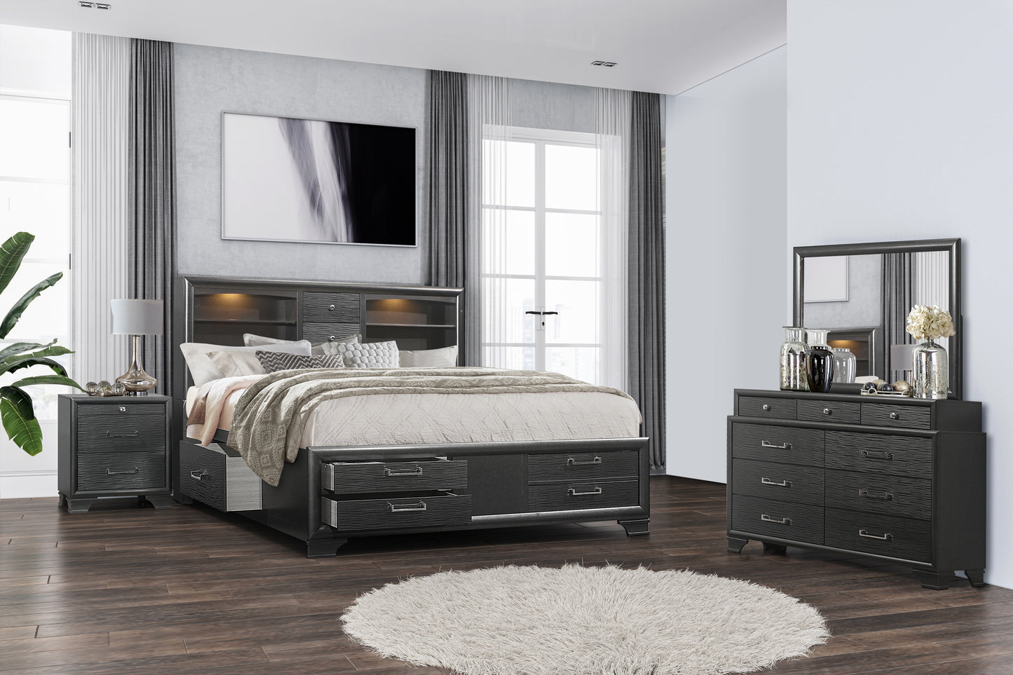 CIVIC GREY KING BED