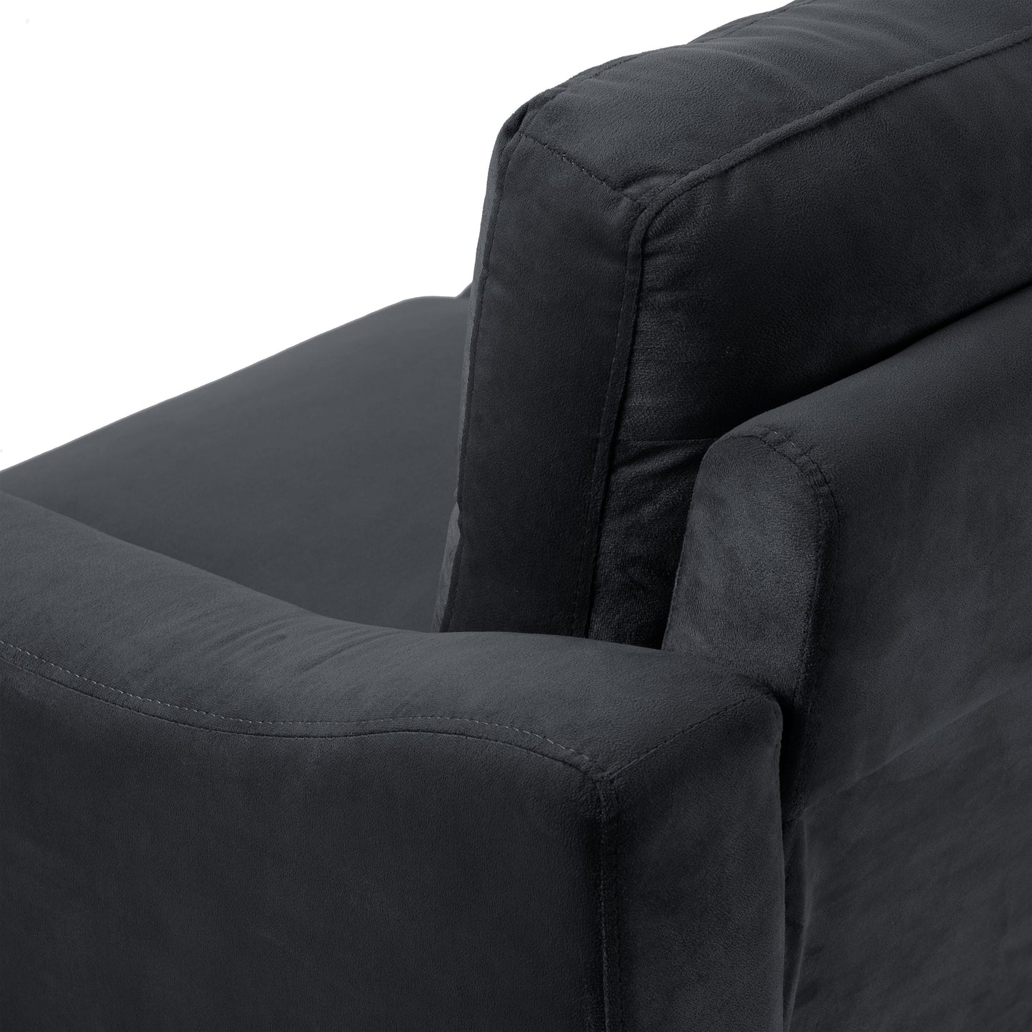 Chair Comfortable for Living Room Bedroom Office Small Space Black Velvet