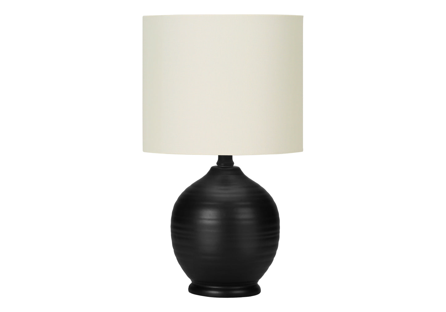 Lighting, 17"h, Table Lamp, Black Ceramic, Ivory / Cream Shade, Transitional
