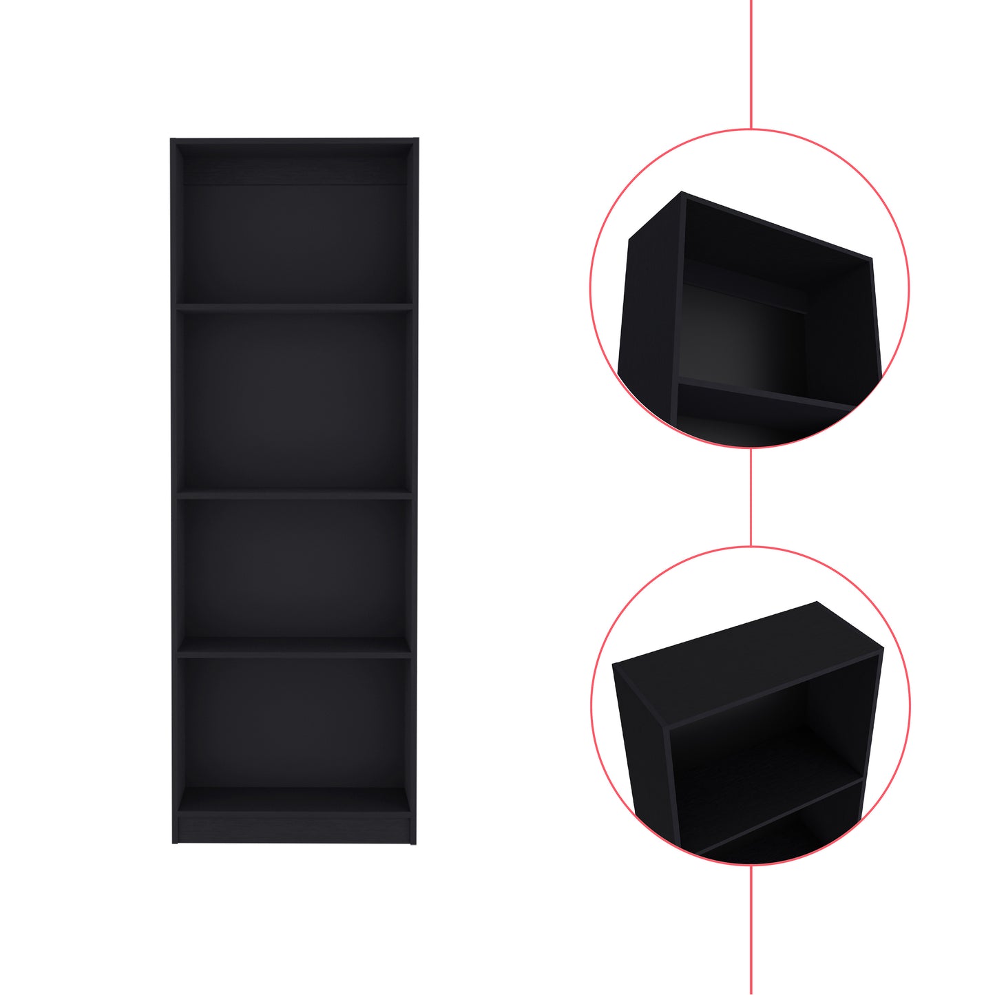 Bookcase Benzoni, Office, Black