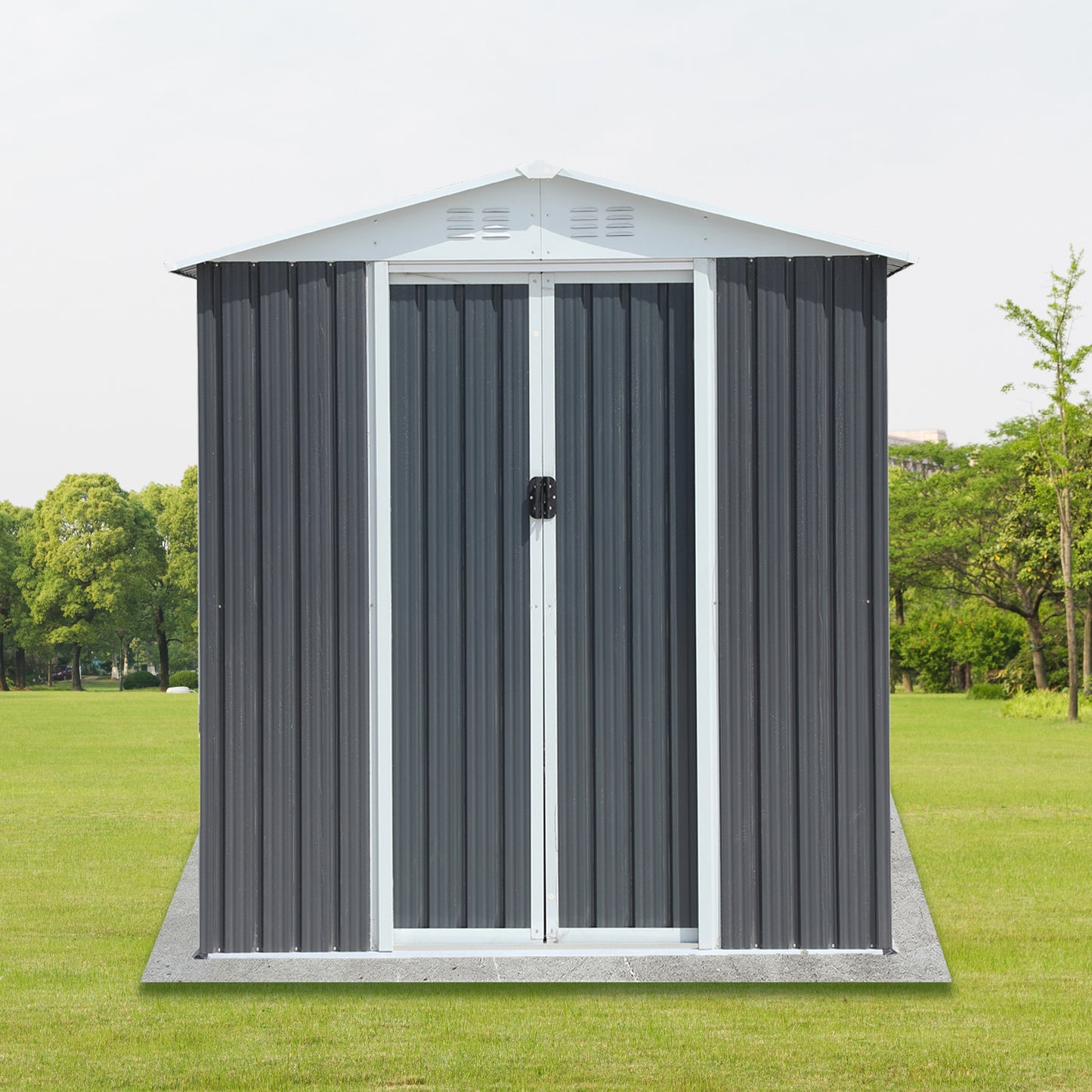 Outdoor Storage Sheds 6FTx4FT Apex Roof Grey