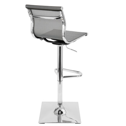 Mirage Contemporary Adjustable Barstool with Swivel in Silver by LumiSource