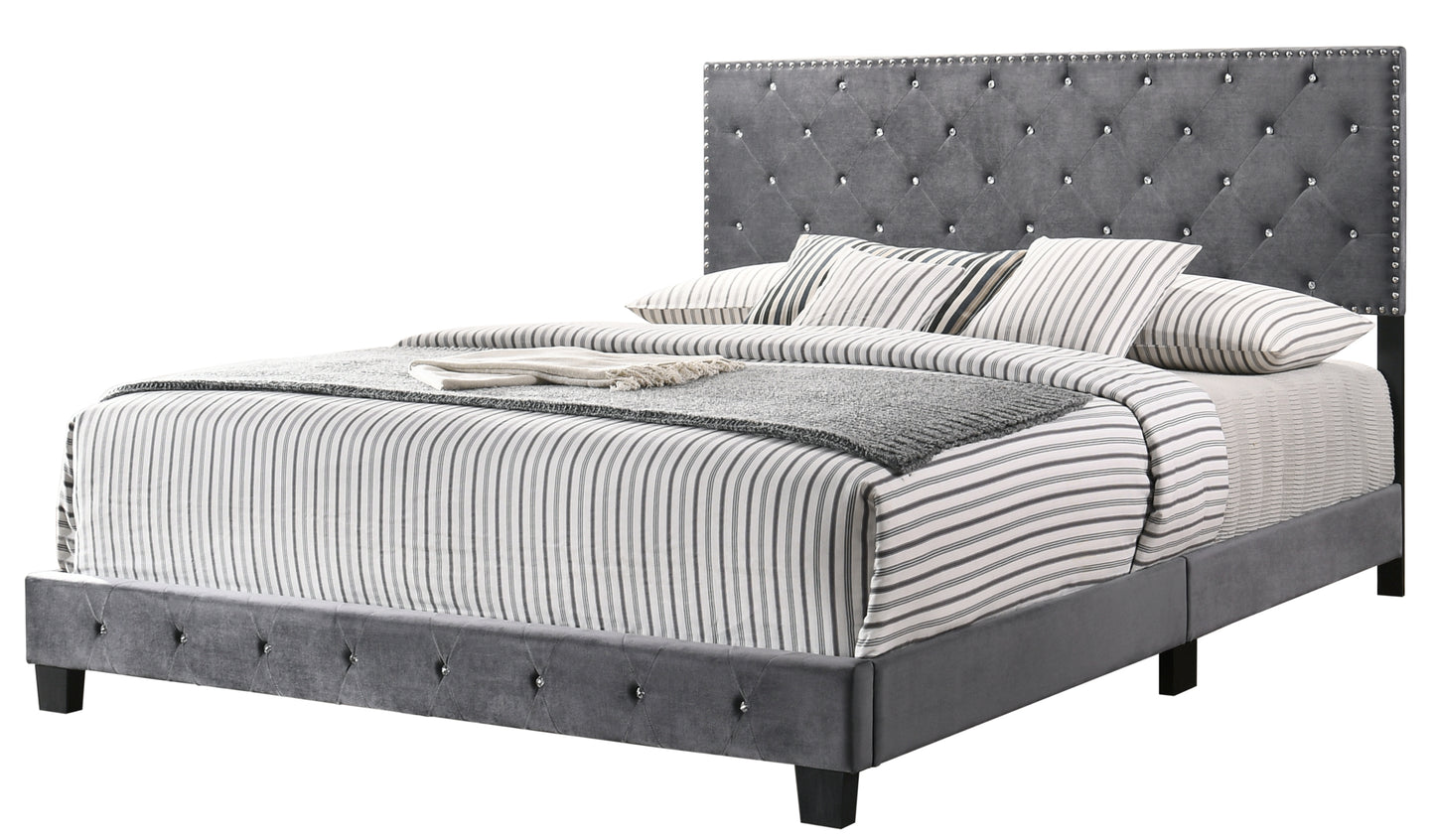 Transitional Gray King Bed For Modern Living