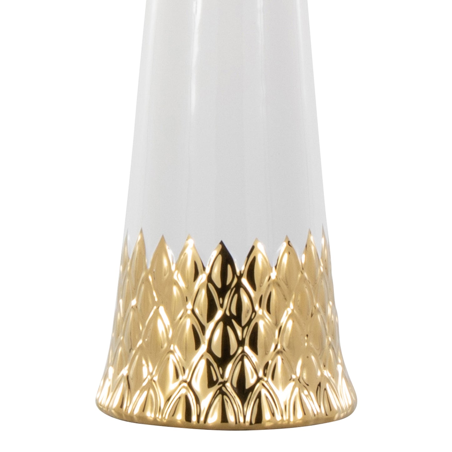 Penelope 22" Contemporary Ceramic Table Lamp with White & Gold Ceramic Body and White Shade by LumiSource