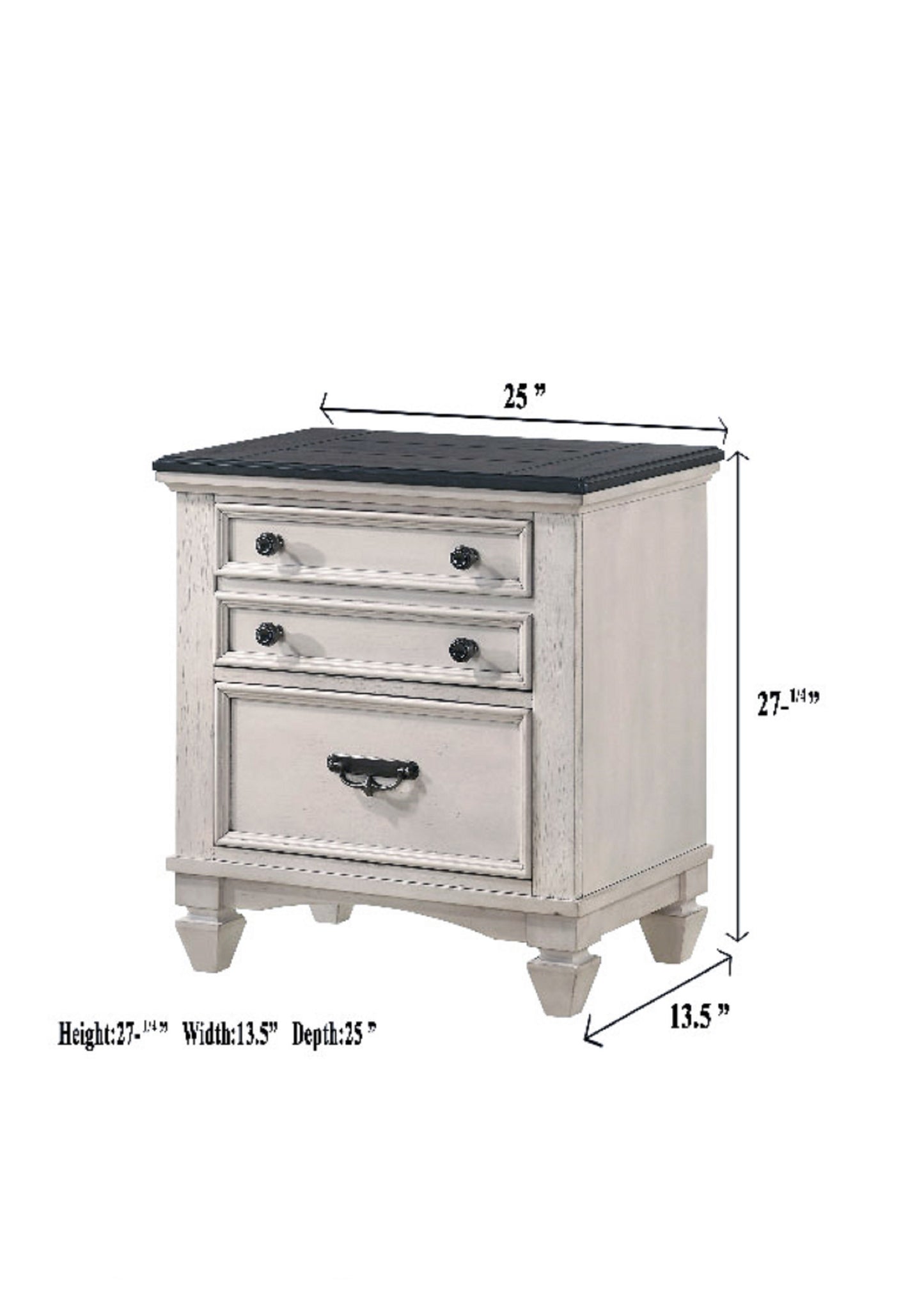 Beautiful Two-Tone Finish 1-Pc Nightstand End Table Two Storage Drawers Bedroom Furniture