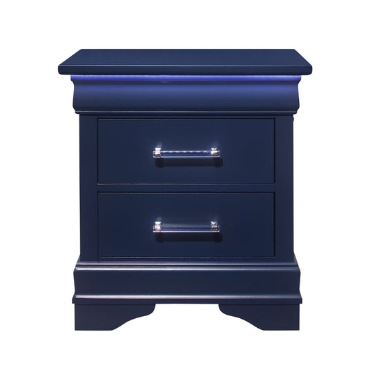CHARLSTON BLUE NIGHTSTAND WITH LED