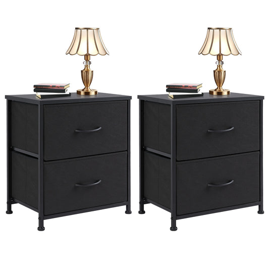 Drawers Dresser Chest of Drawers,Metal Frame and Wood Top,Black,two packs