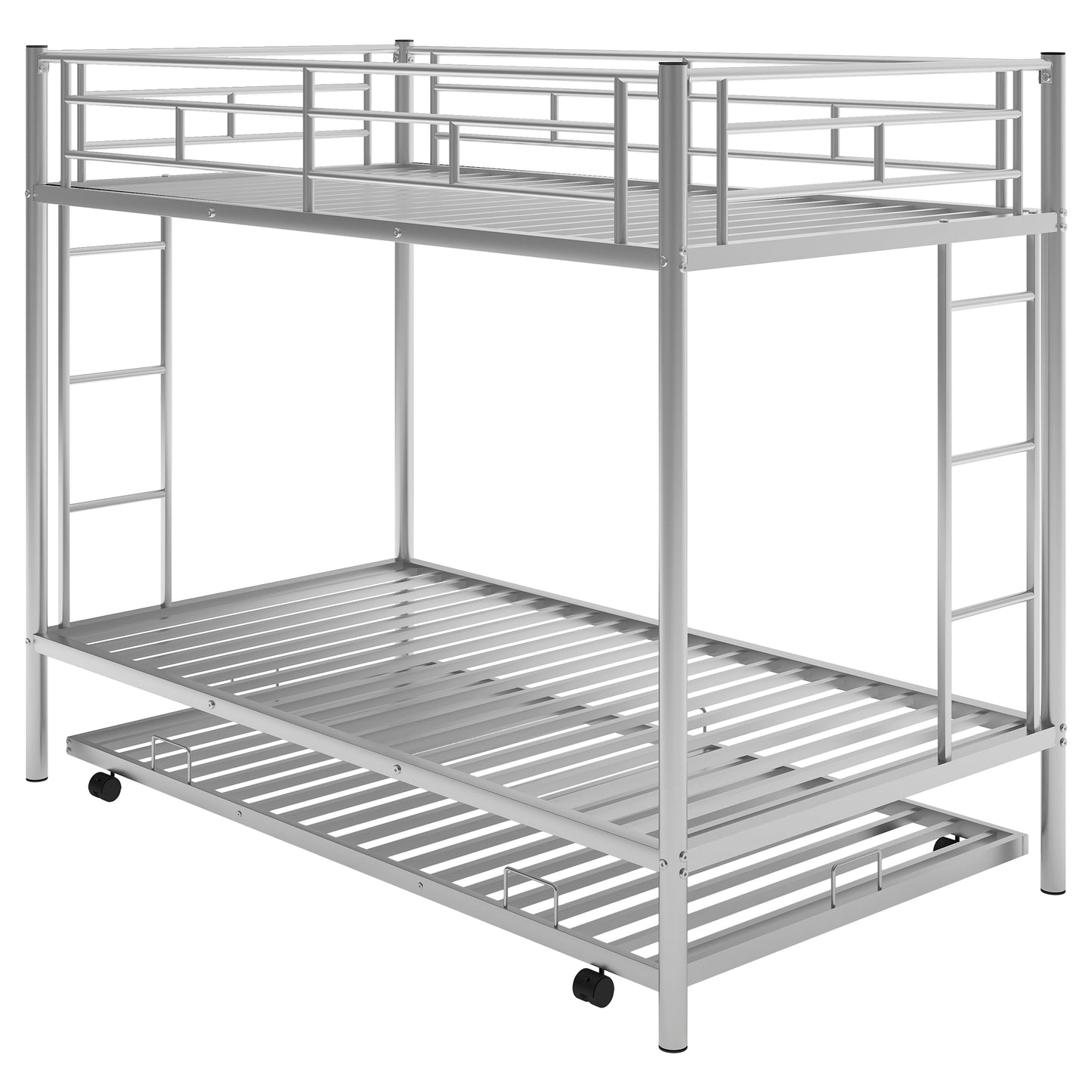 Morven Twin over Twin Bunk Bed with Trundle, Silver