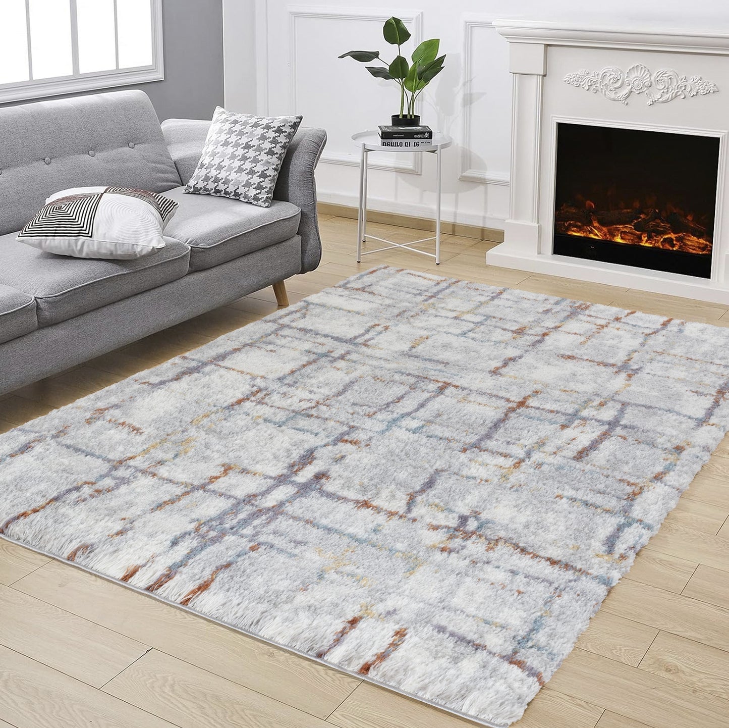 Loft Shag GC_CZY1009 Multi 5 ft. 3 in. x 7 ft. Shaggy Area Rug