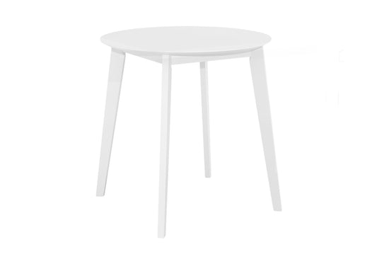 Dining Table, 30" Round, Small, Kitchen, Dining Room, White Veneer, Wood Legs, Transitional