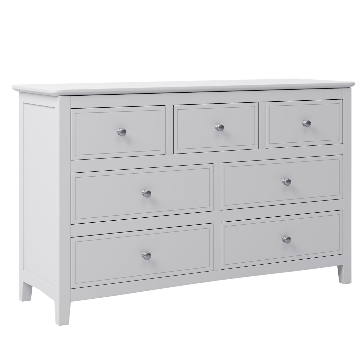 White Solid Wood 5 Pieces Queen Bedroom Sets(bed+nightstand*2+chest+dresser)old sku:BS515101AAK