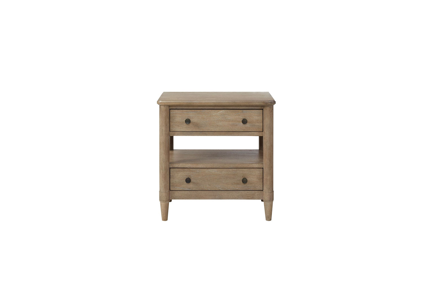 Open Nightstand Sand Finish With 2 Drawers