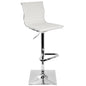 Masters Contemporary Adjustable Barstool with Swivel in White Faux Leather by LumiSource