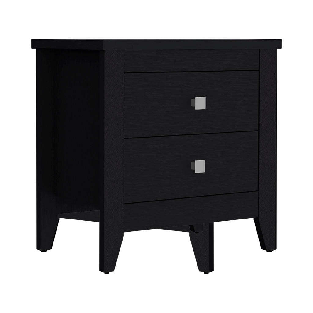 Nightstand 24"H, Two Drawers, Four Legs, Superior Top, Black
