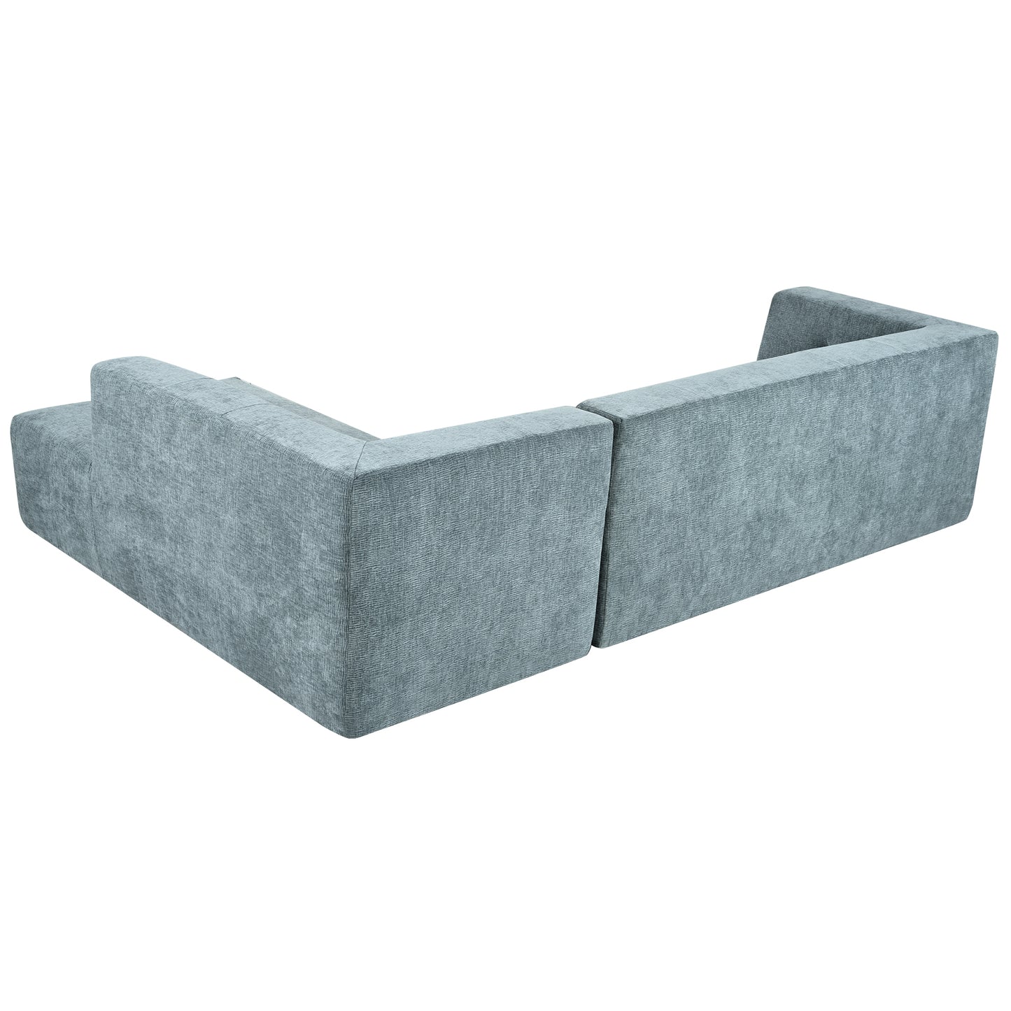 112.2*74" Modular Modular Combination Living Room Sofa Set, Modern Minimalist Sofa, Living Room Upholstered Sofa Bed, Bedroom, 2pcs Computer Free Combination, L-Shaped,Blue Gray