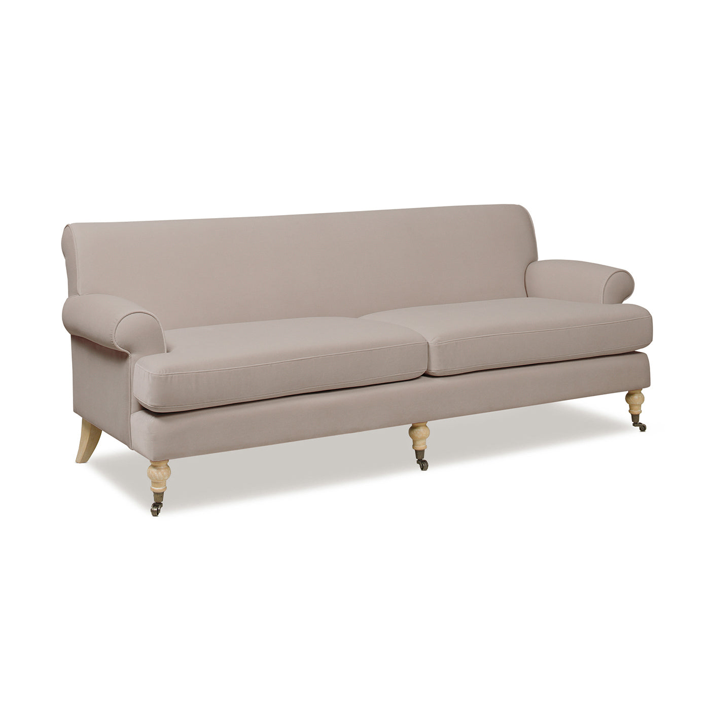 Alana 88" Lawson Two-Cushion Tightback Sofa, Mink Beige Performance Velvet