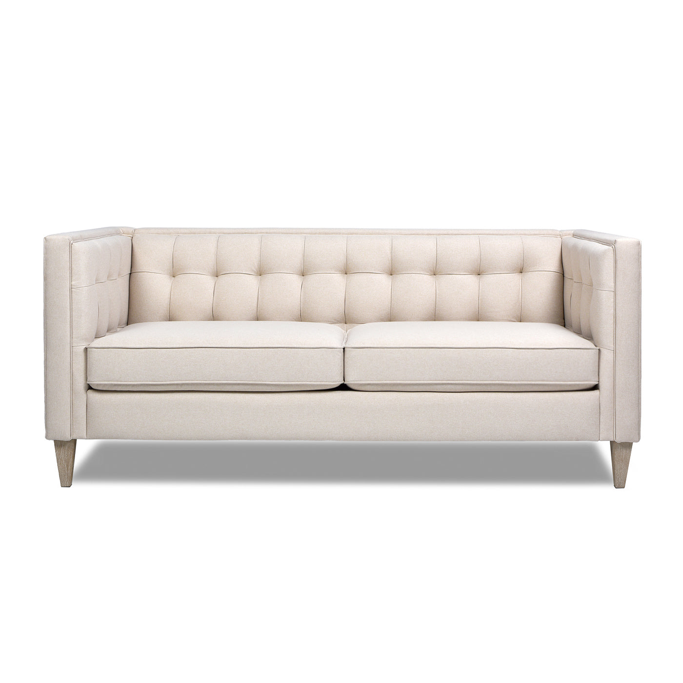 James 74" Modern Tuxedo Sofa, Sky Neutral Beige Polyester