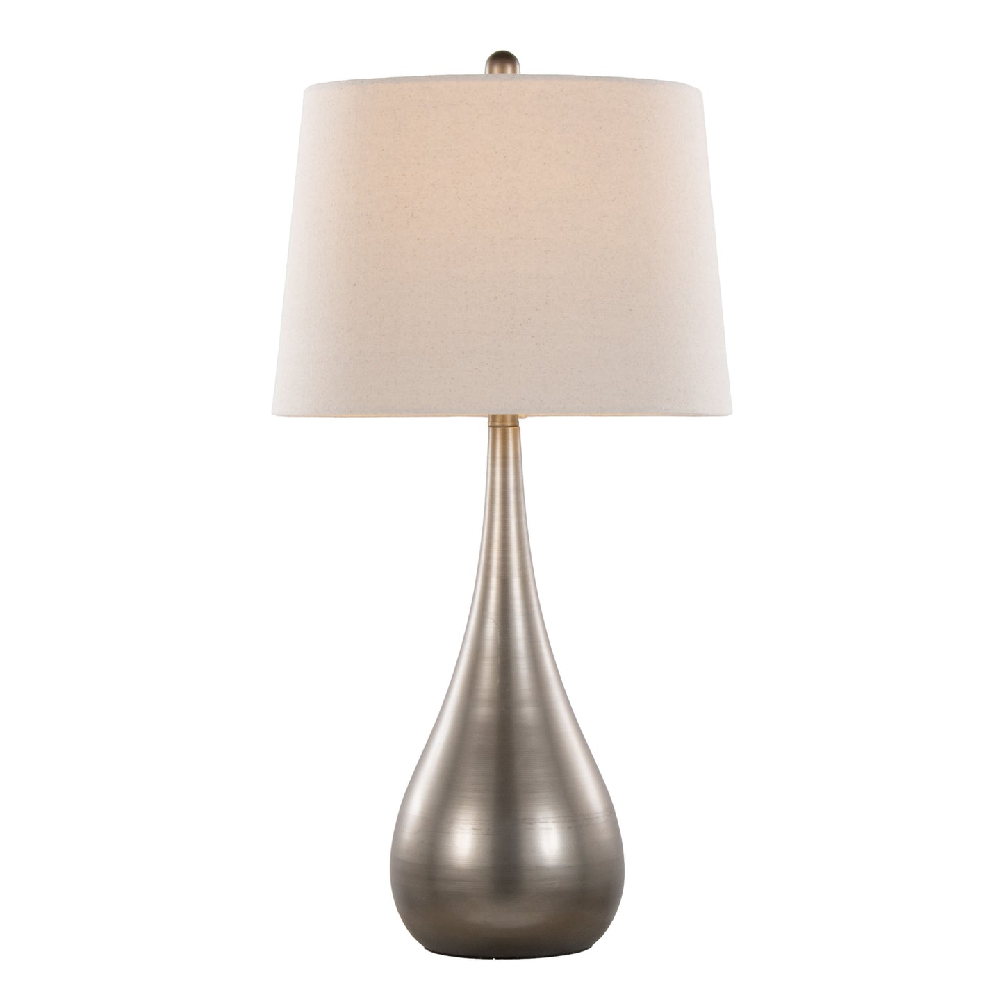 Pebble 29" Contemporary Metal Table Lamp in Aged Pewter with Natural Linen Shade from Grandview Gallery by LumiSource - Set of 2