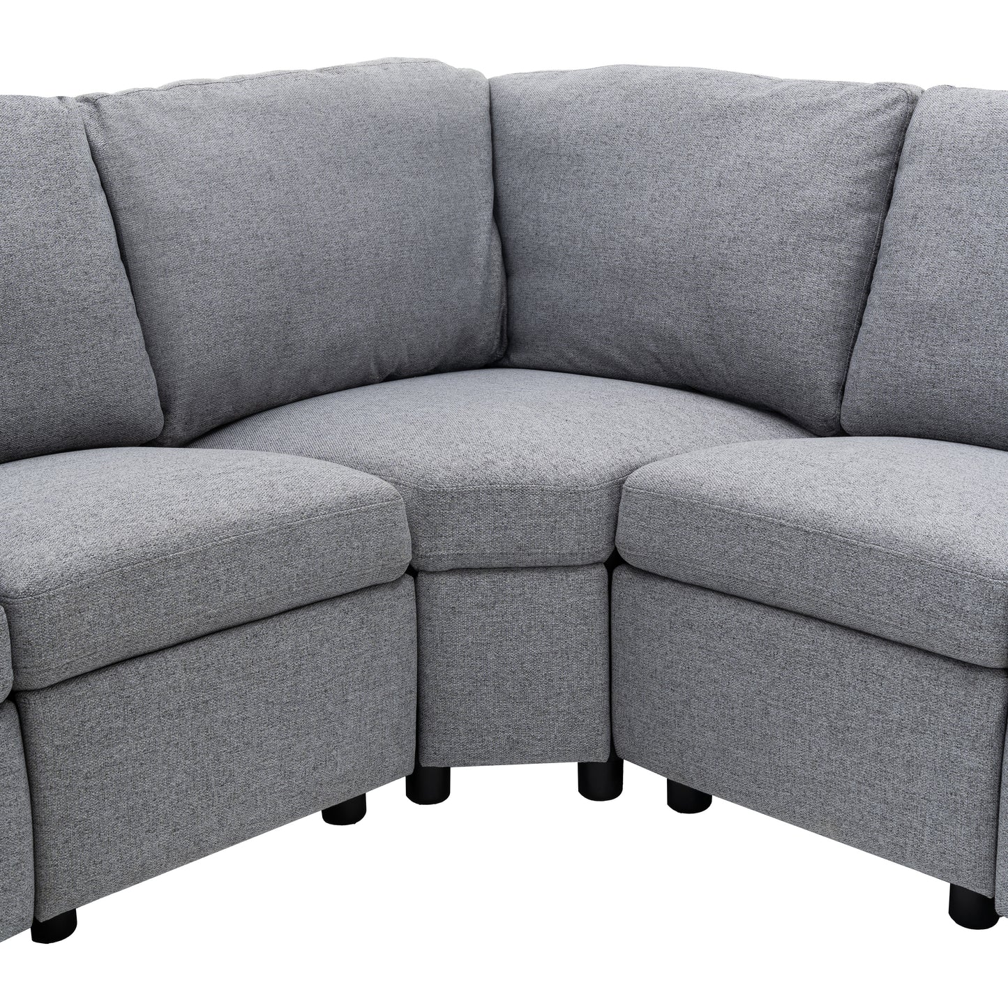 89" Power Recliner Sectional Sofa Home Theater Reclining Sofa with Two USB Ports, Two Storage Drawers for Living Room, Gray