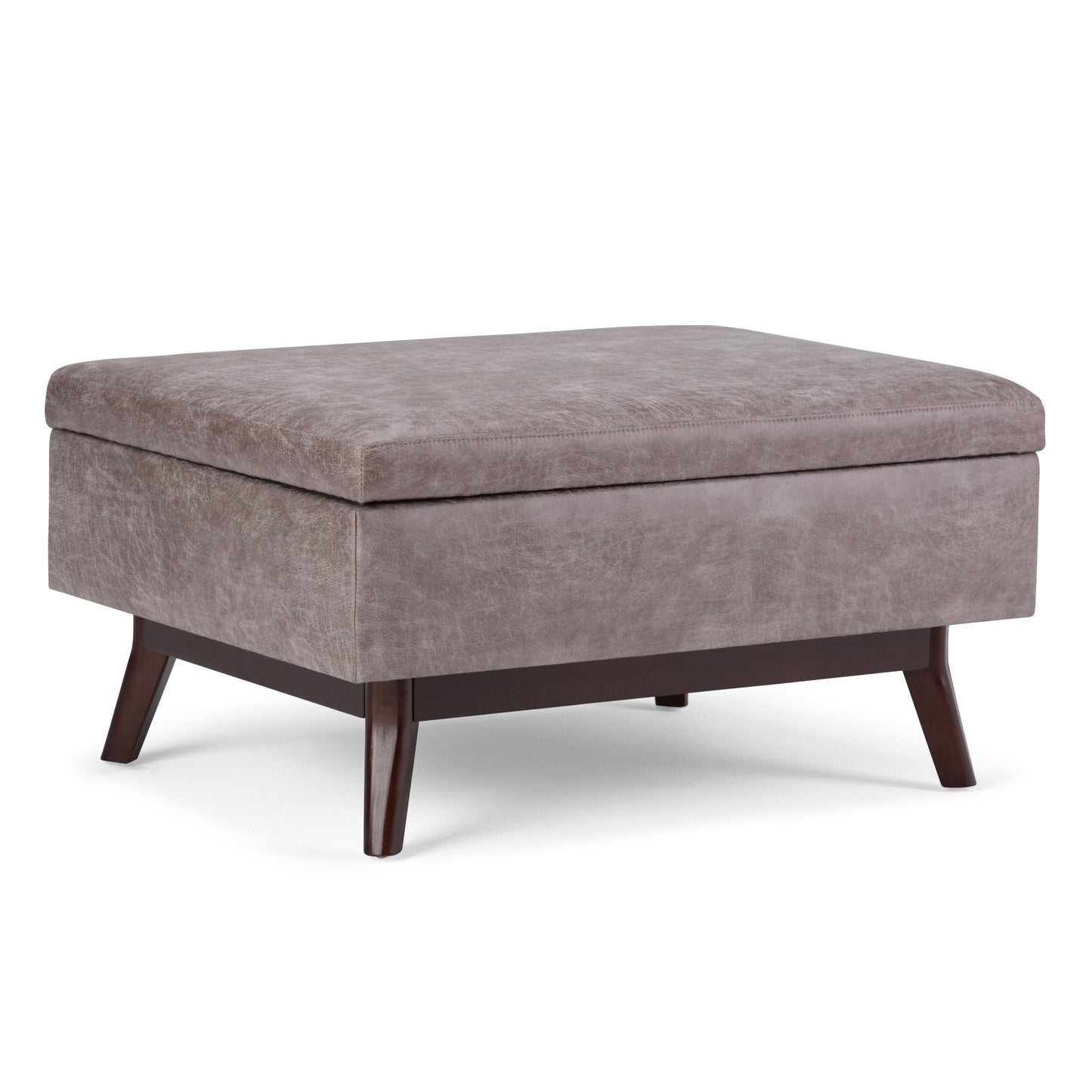 Owen - Coffee Table Storage Ottoman - Distressed Grey Taupe