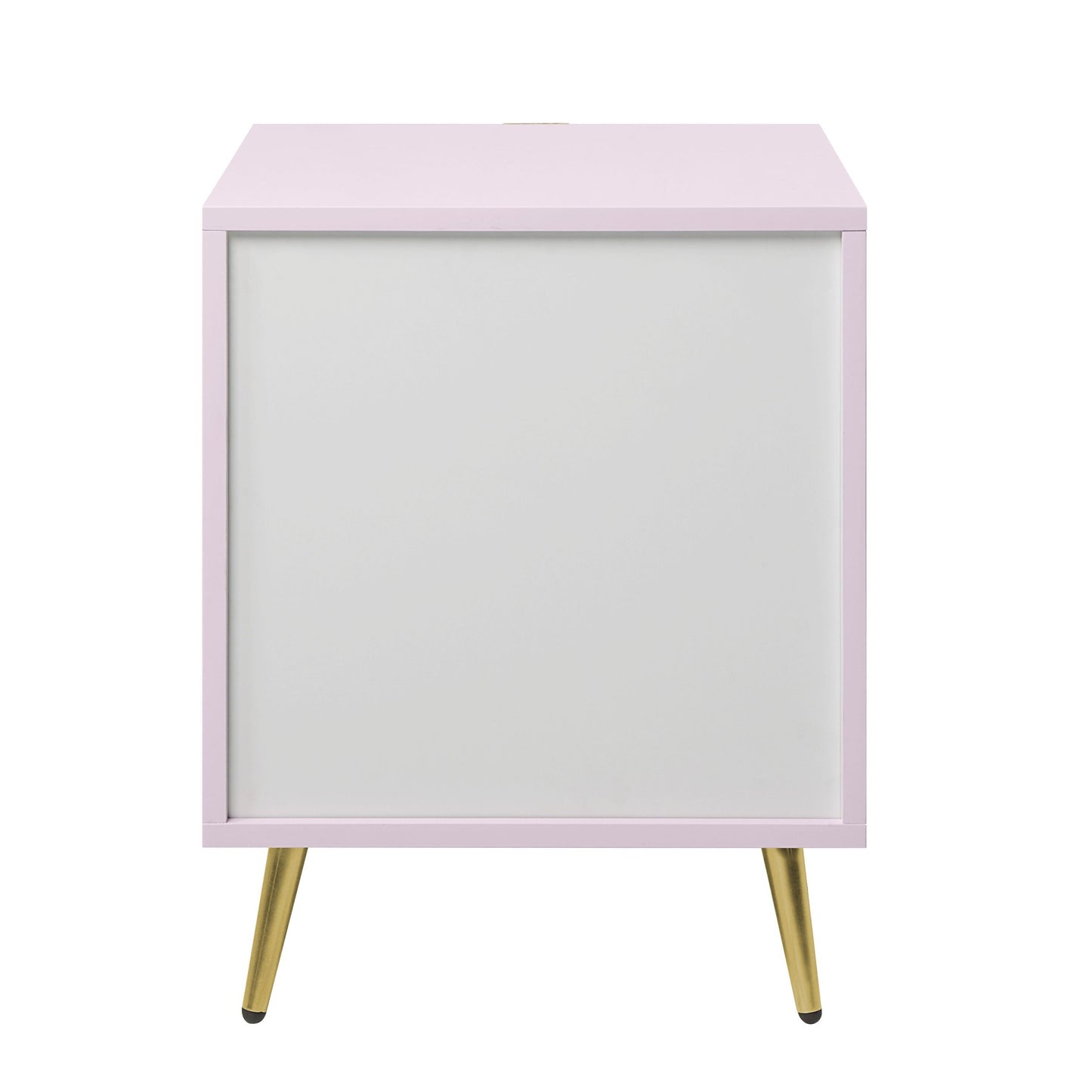 Pink High Gloss 2-Drawer Nightstand