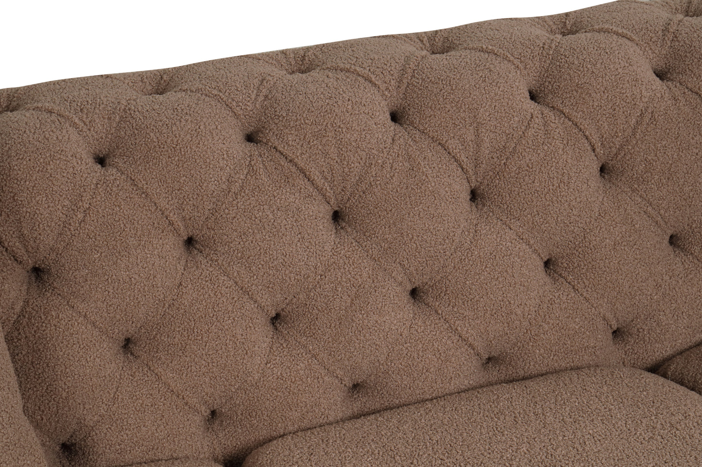 Contempo Modern Style Buckle Fabric Sofa Made with Wood in Brown