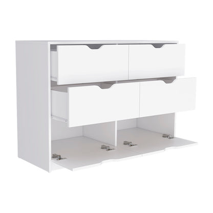 Dresser Curio, Four Drawes, White Finish