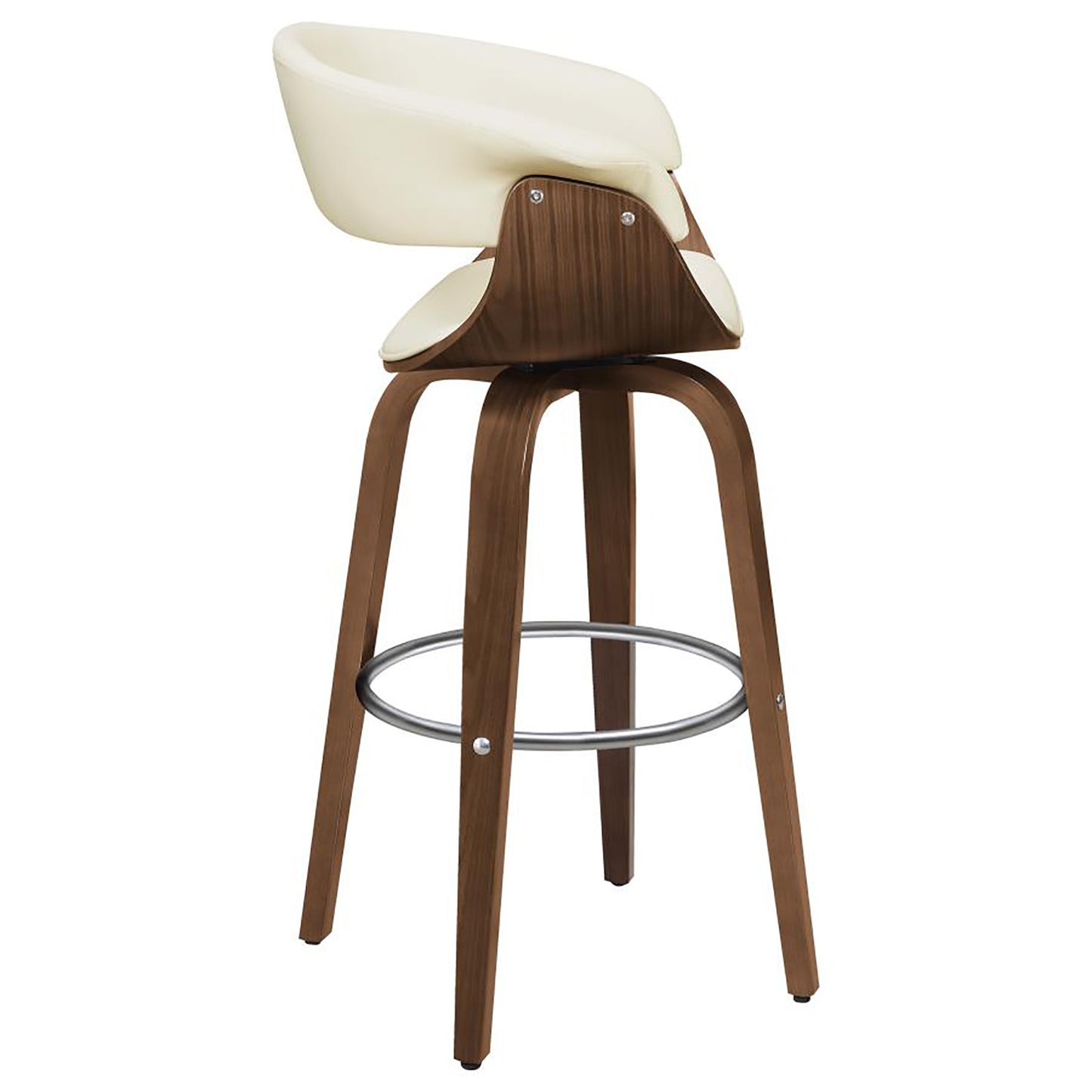 Walnut and Ecru Swivel Bar Stool