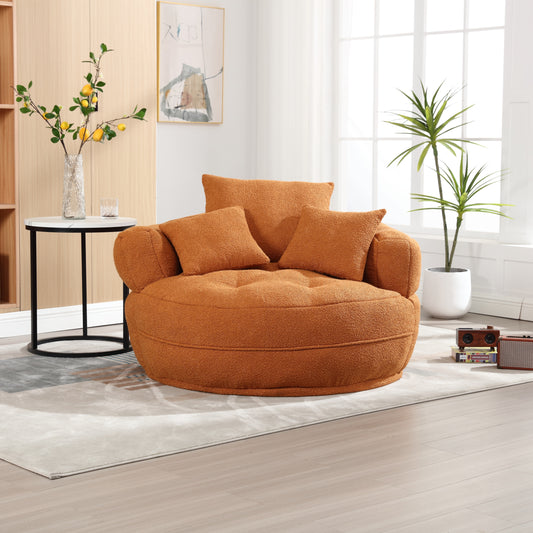 COOLMORE Chenille Sponge single sofa,No Assembly Required,Fluffy Modern Sleeper Chair for Living room, Bedroom, Lounge and Projection Room