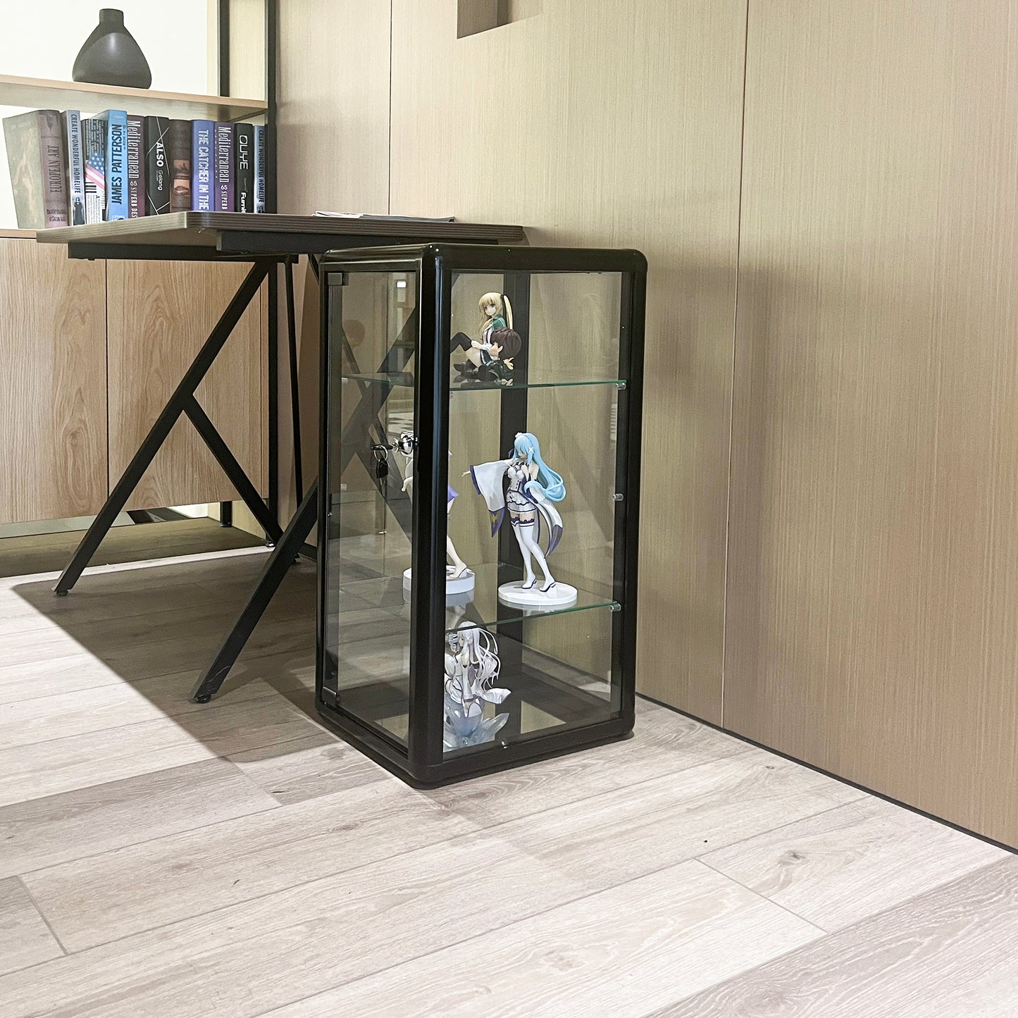 Tempered Glass Counter Top Display Showcase with Sliding Glass Door and Lock,Standard Aluminum Framing with Sliding Glass Door and Lock-display cabinet