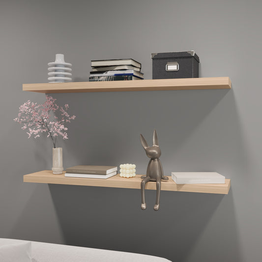 Greer Floating Shelf in Melamine x2, Light Pine