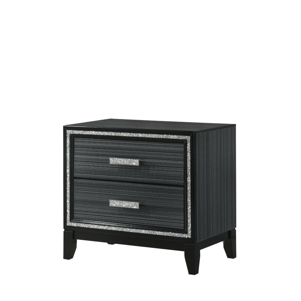 Haiden Weathered Black Finish Nightstand