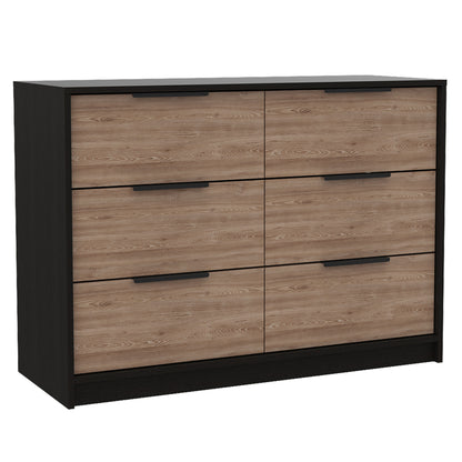 Kaia 4 Drawers Dresser, Superior Top -Black / Pine