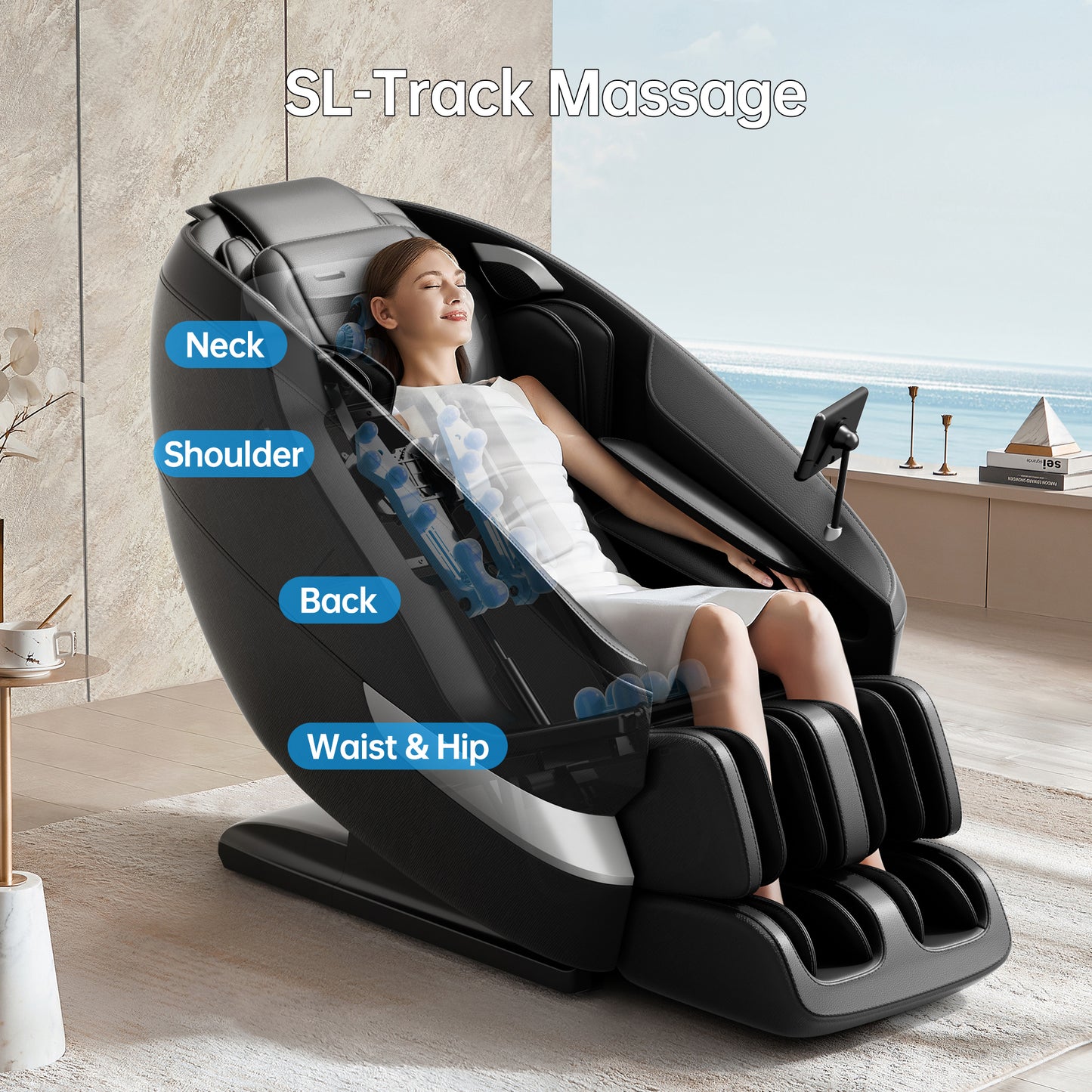 Massage Chair Full Body, Shiatsu Massage Chair Recliner with Airbag Massage, LCD Touch Screen, Lower Back and Calf Heating, Customizable Features and Zero Gravity Modes (Black)