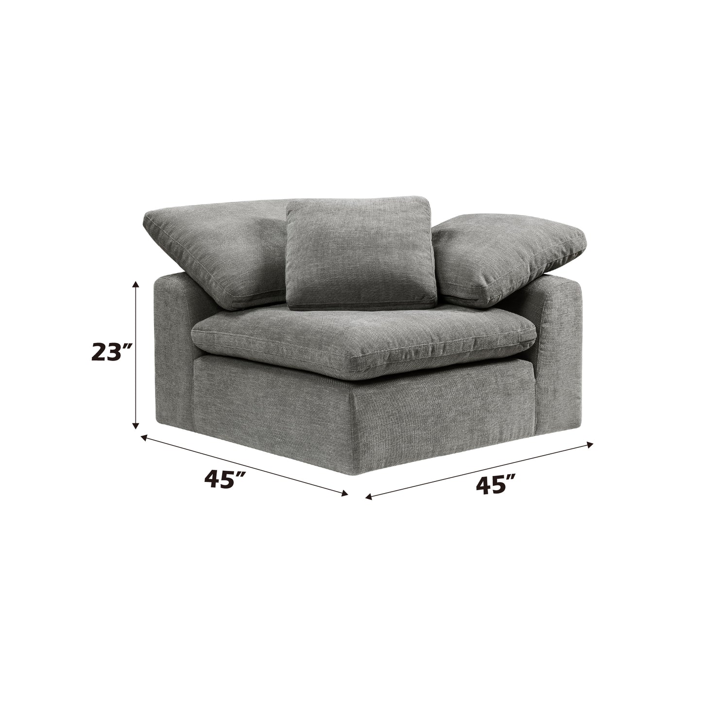 Naveen Gray Linen Modular Sectional Sofa with Ottoman
