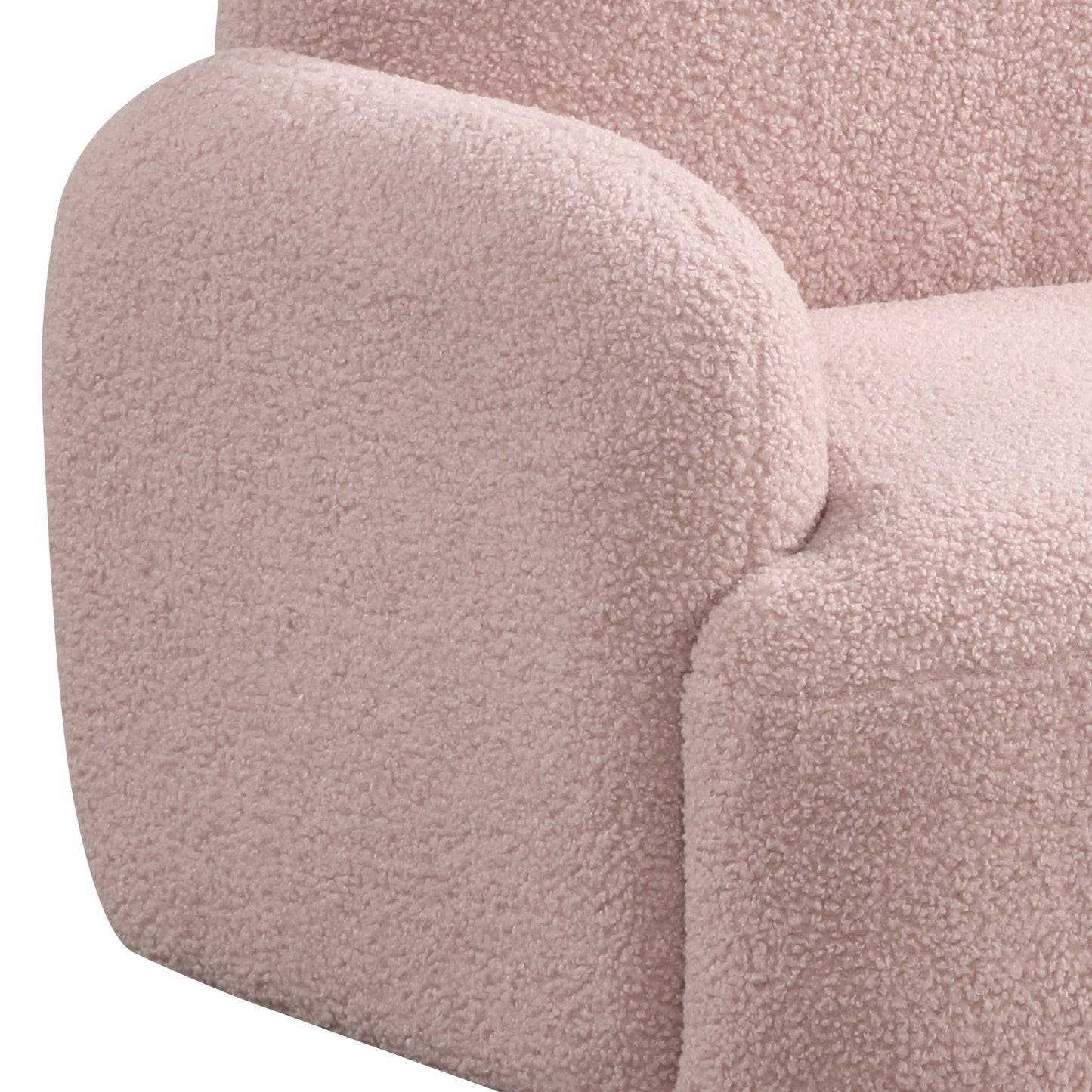 Raelynn 25.5"W Pink Sherpa Bear-Shaped Kids Armchair